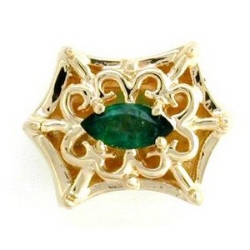 Y386 14K MARQUISE EMERALD SLIDE 